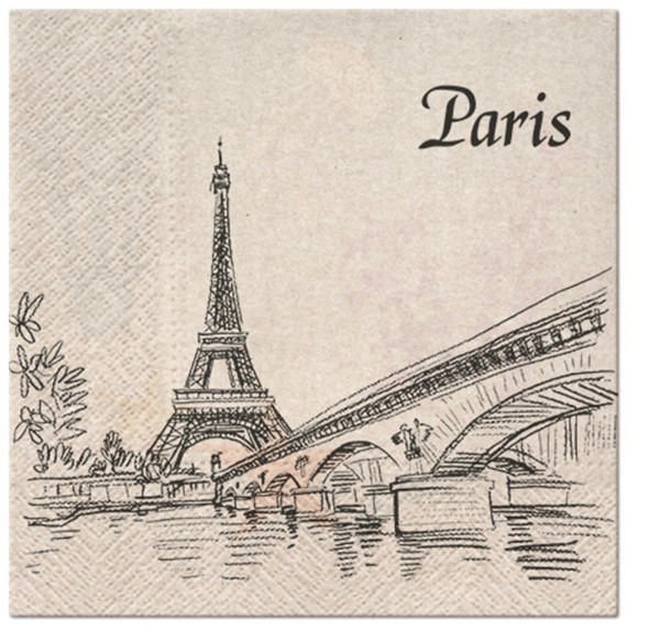 PAW Decor Collection Servietten Lunch 20x We care Paris City, 33x33cm