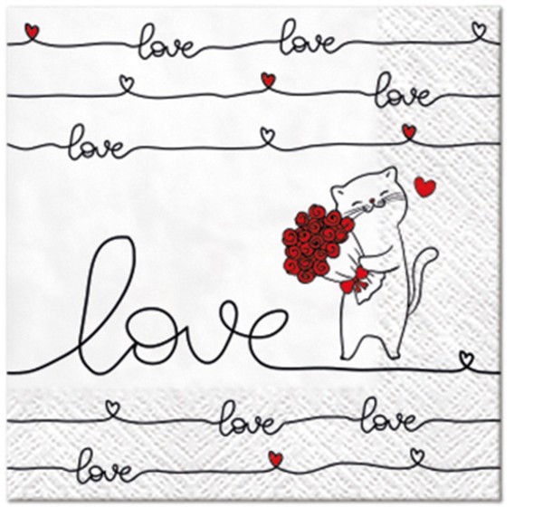 PAW Decor Collection Servietten Cocktail 20x Love Connection 25x25 cm