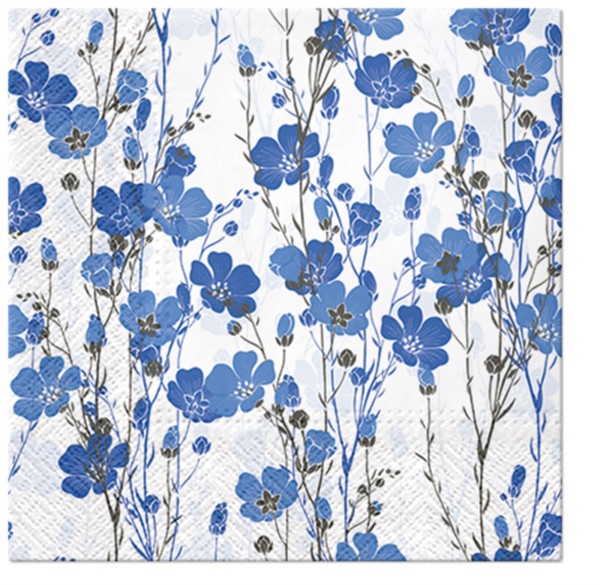 PAW Decor Collection Servietten Lunch 20x Flax plants blau, 33x33 cm