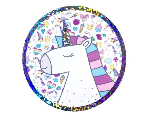 Jabalou wasserfester Sticker Glitzer Einhorn