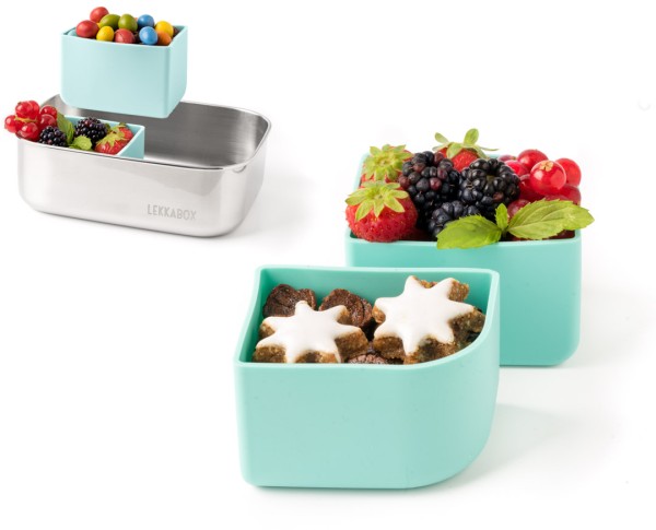 Lekkabox Base Bento Cups, 2er Set - Silikon-Förmchen, Mint