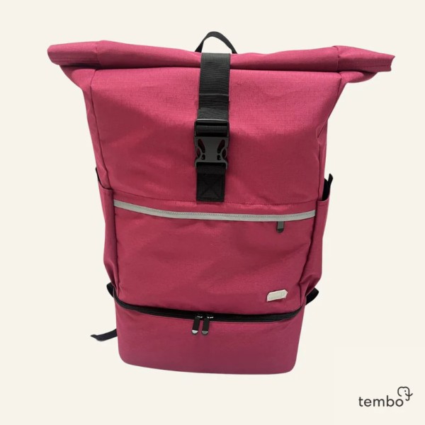 Ergonomischer 2in1 Laptop-Rucksack "Chiang Mai", Himbeere