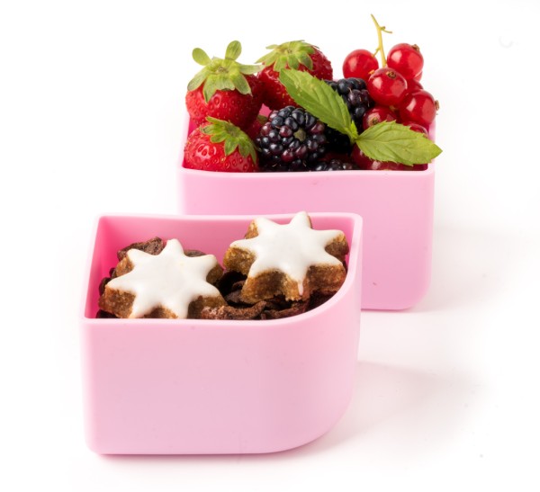 Lekkabox Base Bento Cups, 2er Set - Silikon-Förmchen, Rose