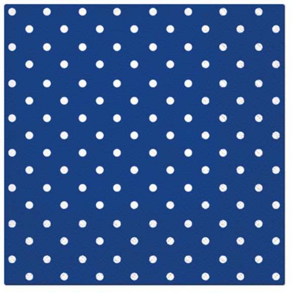 PAW Decor Collection Servietten Lunch 20x blau/weiss m. Punkten, 33x33cm