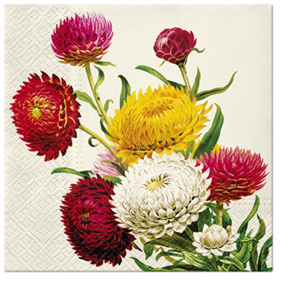 PAW Decor Collection Servietten Lunch 20x Strohblumen, 33x33cm