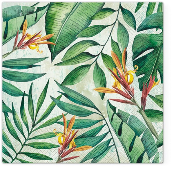 PAW Decor Collection Servietten Lunch 20x Tropical Garten, 33x33cm