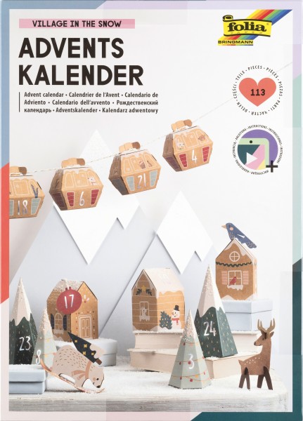 FOLIA Adventskalender Bastelset 9388 VILLAGE IN THE SNOW